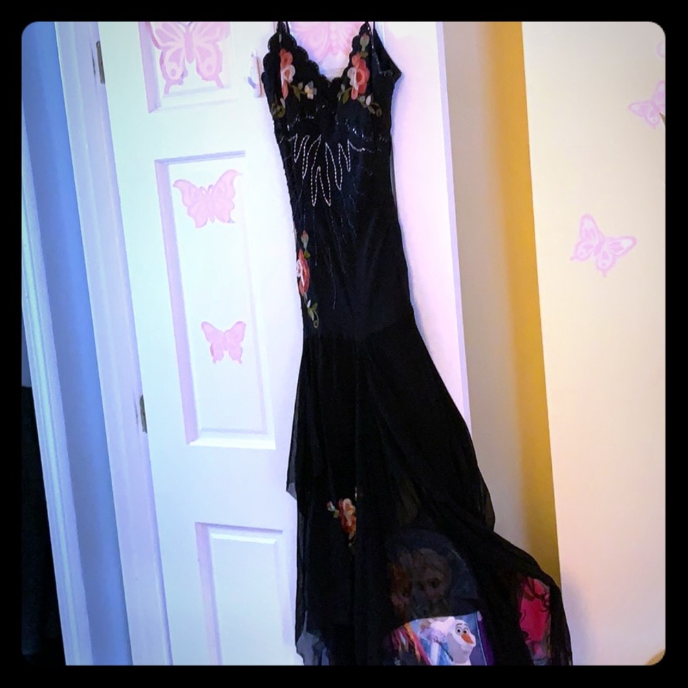 Cache evening sheer beaded dress